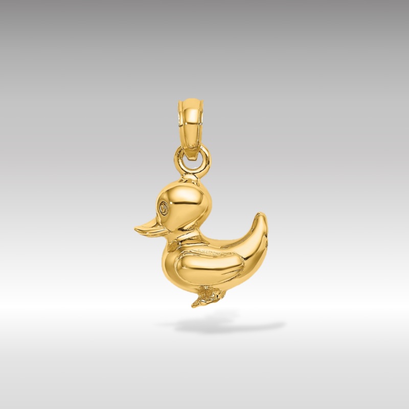 Gold 3D Duckling Pendant