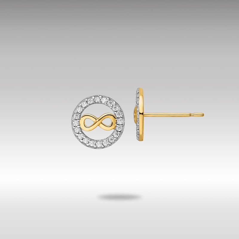 Gold CZ Infinity Symbol Post Earrings – Model YE2024