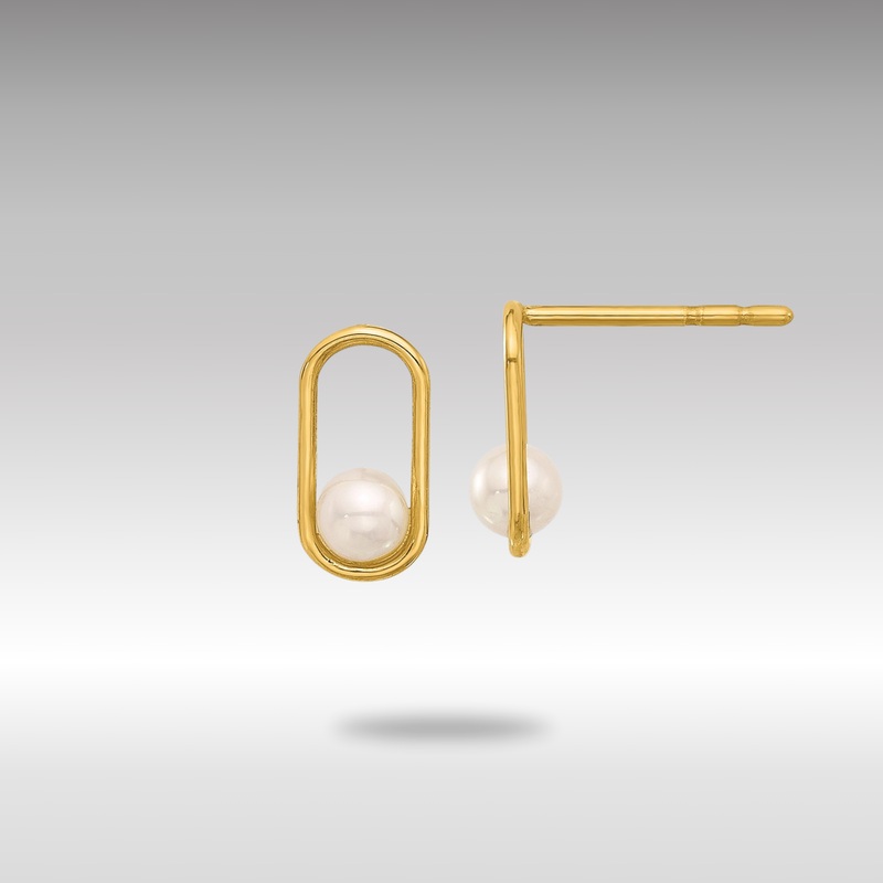 Gold Freshwater Cultured Pearl Post Earrings – Model YE2172