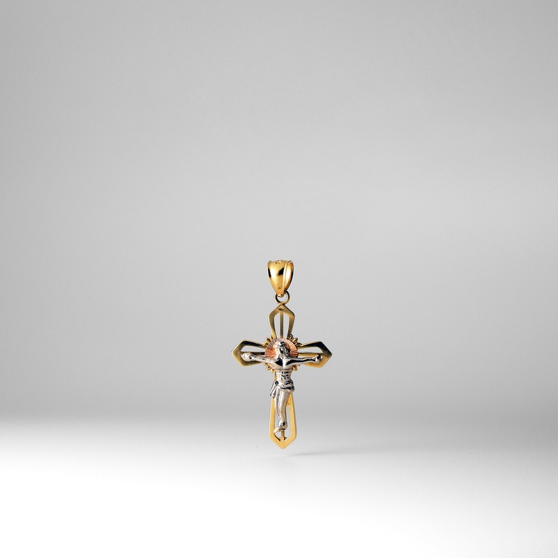 Gold Jesus Crucifix Solid Cross Pendant – Model 26