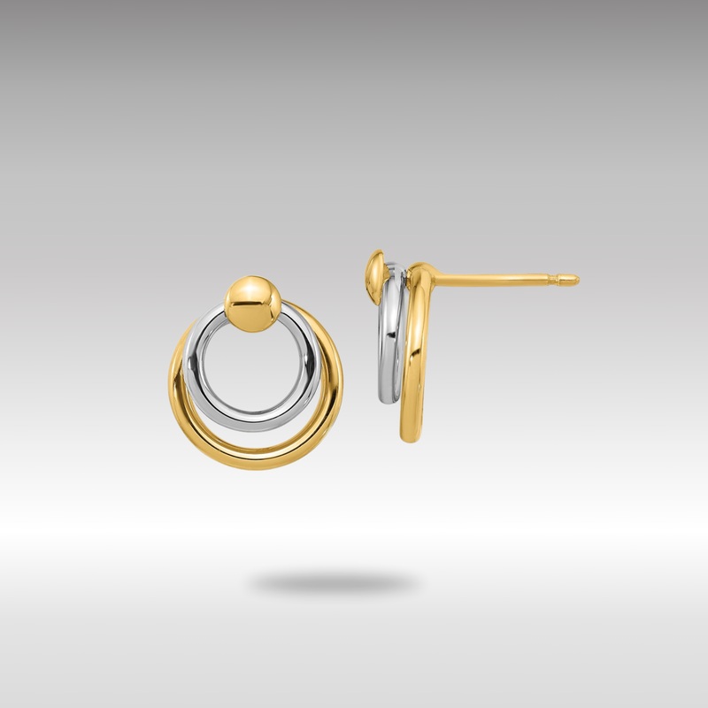 Gold Leslie’s 14K Two-tone Polished Post Dangle Earrings – Model LE2218