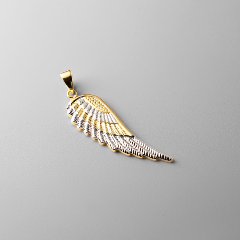 Gold Medium Angel Wing Pendant – Model 2330
