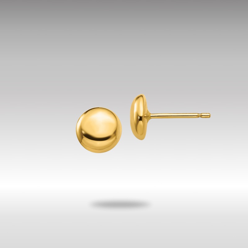 Gold Polished Half Ball Post Earrings – Model YE312