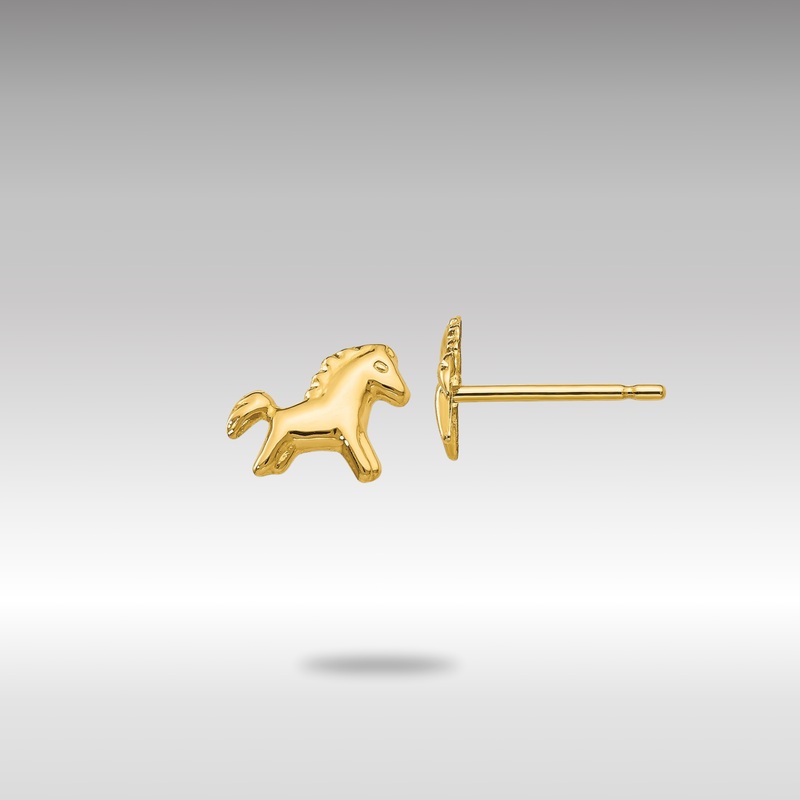 Gold Polished Horse Post Earrings – Model YE1760
