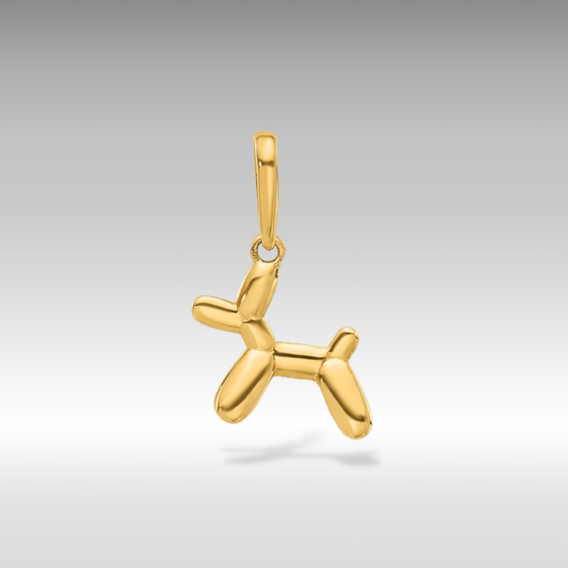 Gold Polished Mini 3D Balloon Puppy Pendant