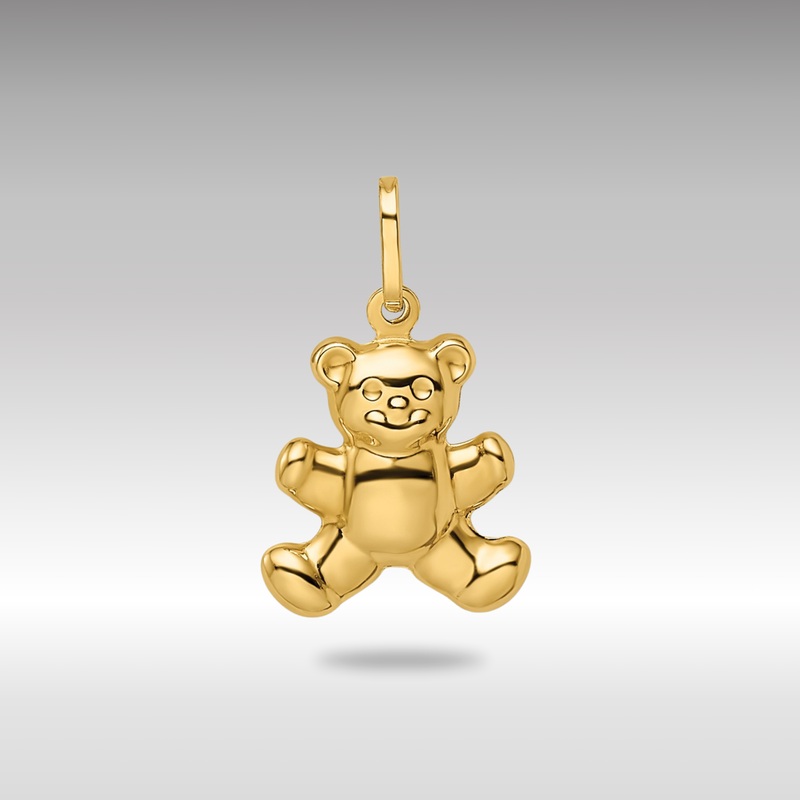 Gold Polished Puffed Teddy Bear Pendant – Model YC1524