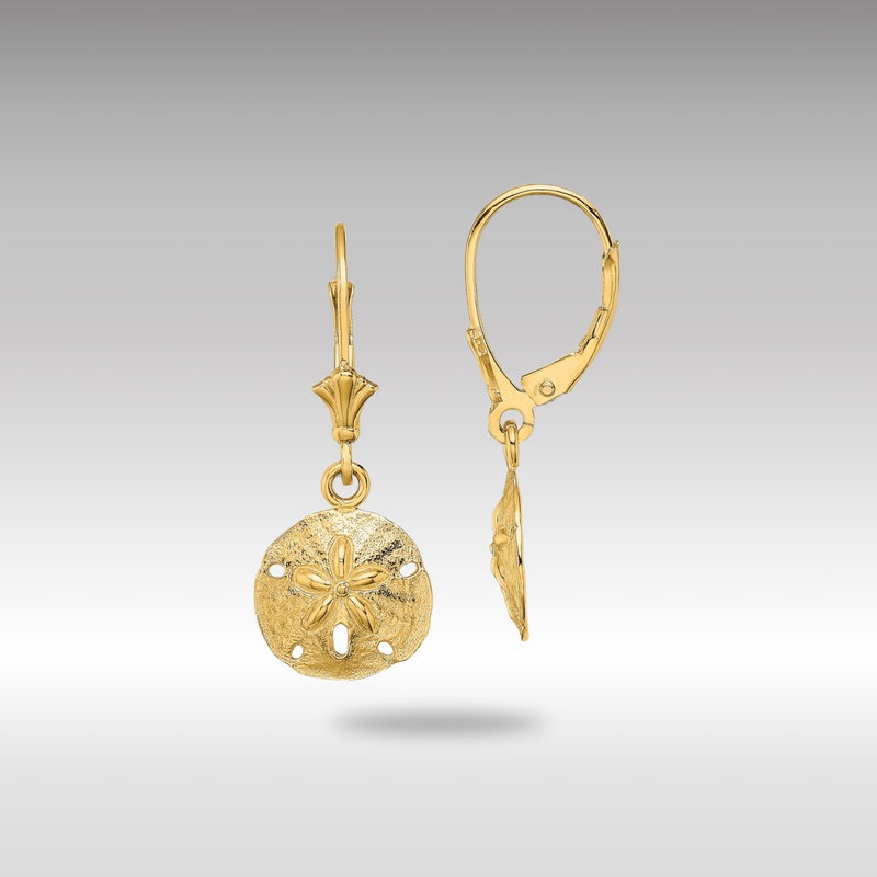 Gold Polished Sand Dollar Leverback Earrings – Model TF1816