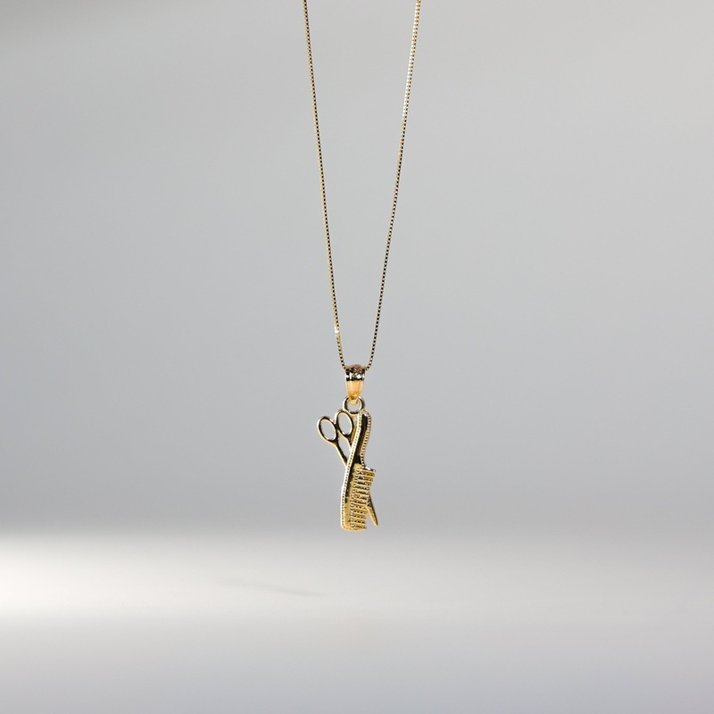 Gold Scissors And Comb Pendant – Model 1994