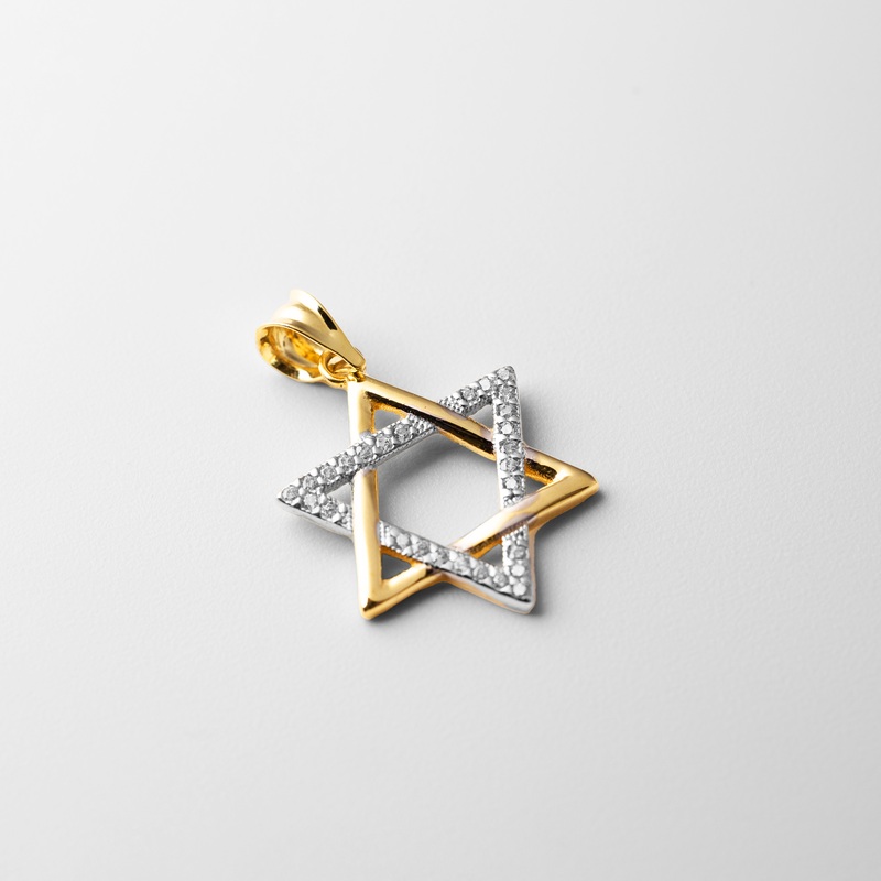 Gold Star of David Pendant – Model 2241