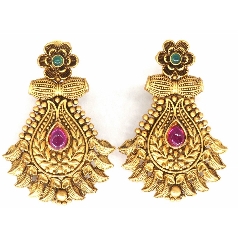 Jewelshingar Jewellery Gold Plated Diamond Earrings For Women ( 62714PED )
