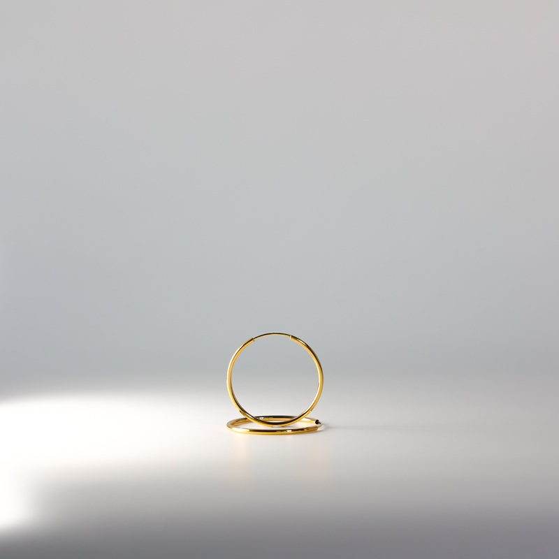 Gold 1.5mm Endless Hoop Earrings (30mm) – Model 120