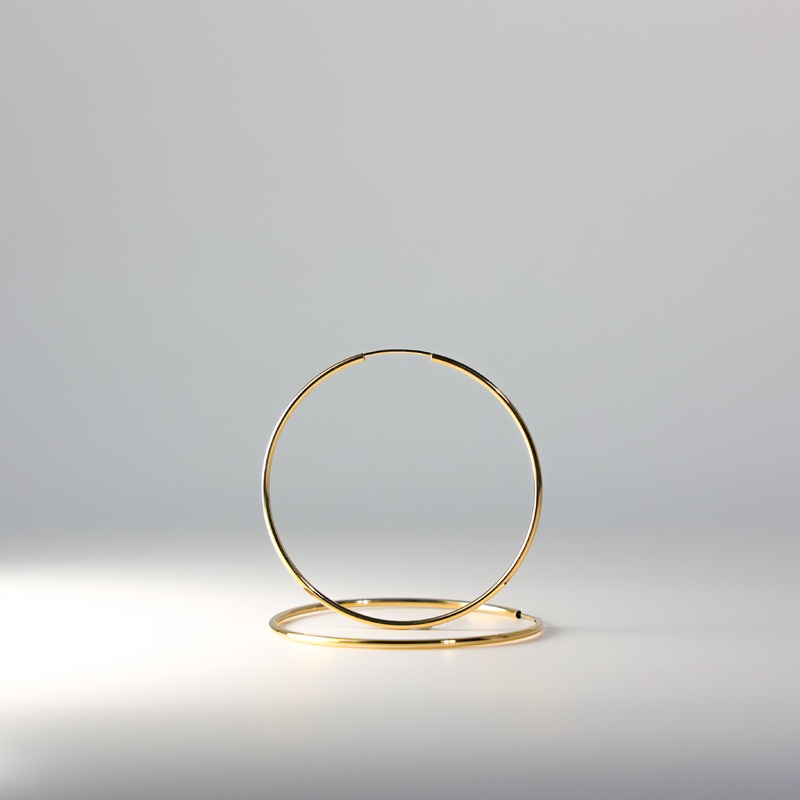 Gold 1.5mm Endless Hoop Earrings (45mm) – Model 118