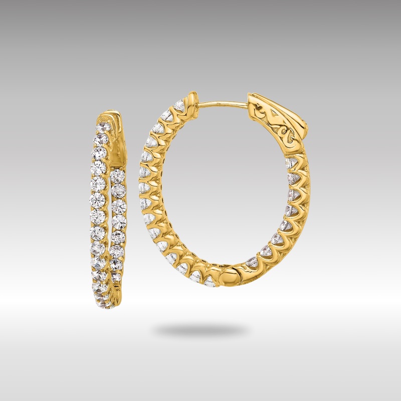 Gold 1.6ct 46-2.0mm In/Out Oval Hoop with Safety Clasp Diamond Earrings – Model XE3248AA