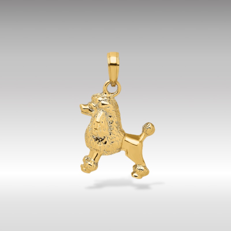 Gold 3D Poodle Dog Pendant