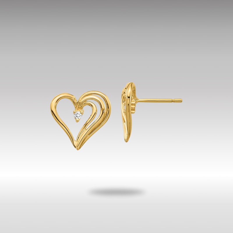 Gold AA Diamond heart earring – Model EM5524-004-YA