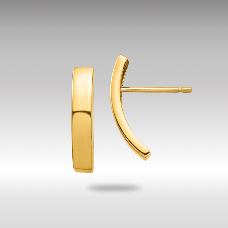 Gold Curved Bar Post Earrings – Model YE1870