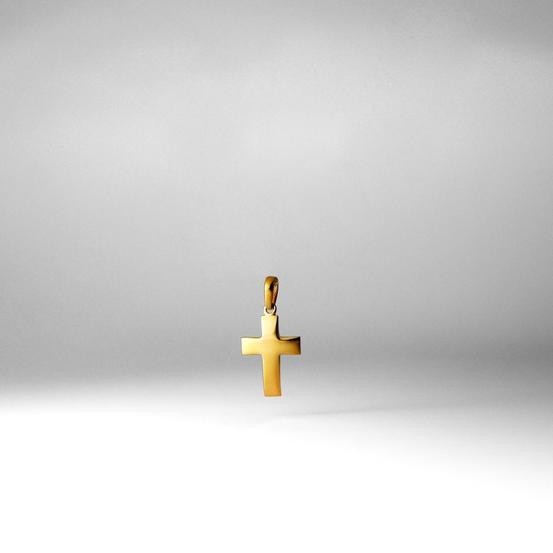 Gold Dainty Shiny Cross Pendant – Model 2228