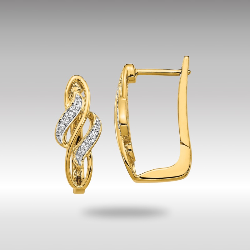 Gold Diamond Hinged Hoop Earrings – Model EM5444-005-YA