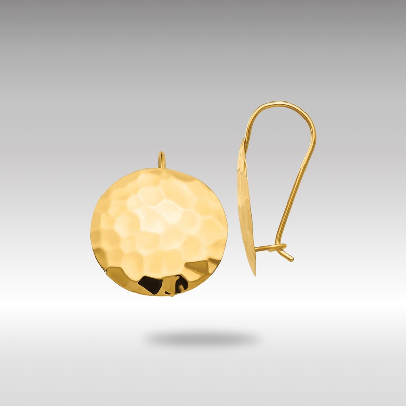 Gold Hammered Circle Earrings – Model TH652