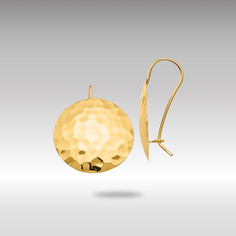 Gold Hammered Circle Earrings – Model TH653