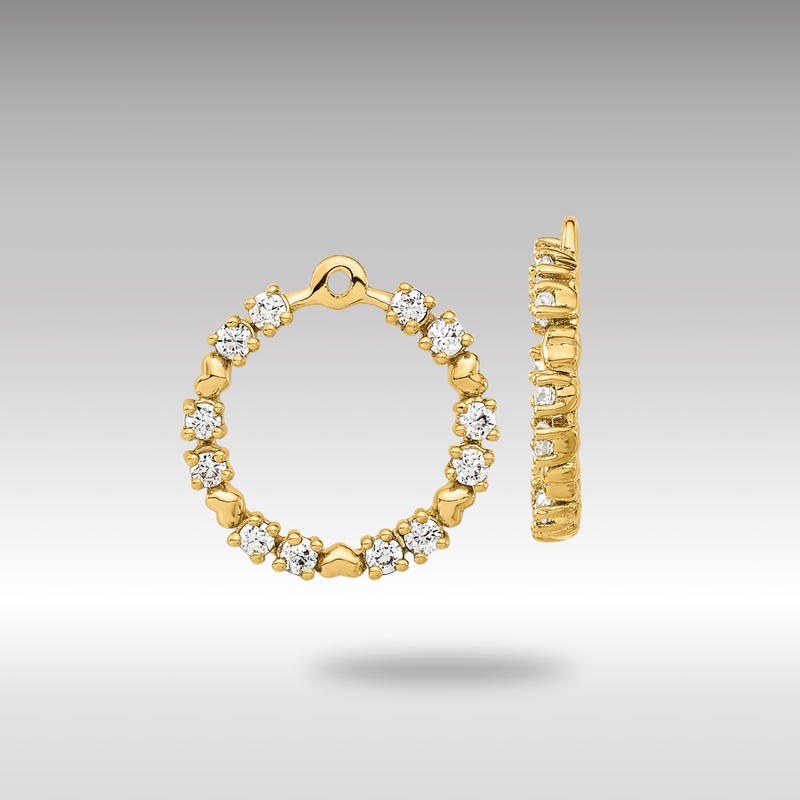 Gold Lab Grown VS/SI FGH Dia Circle Earring Jackets – Model EJM9640-111-YLG