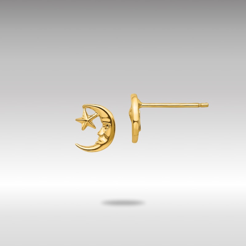 Gold Moon and Star Post Earrings – Model TC620