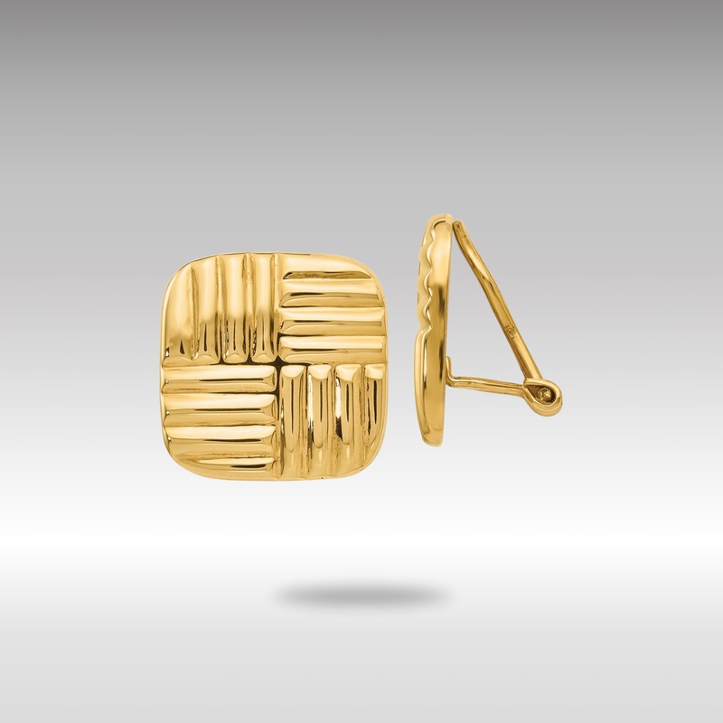 Gold Non-pierced Basket weave Earrings – Model H638