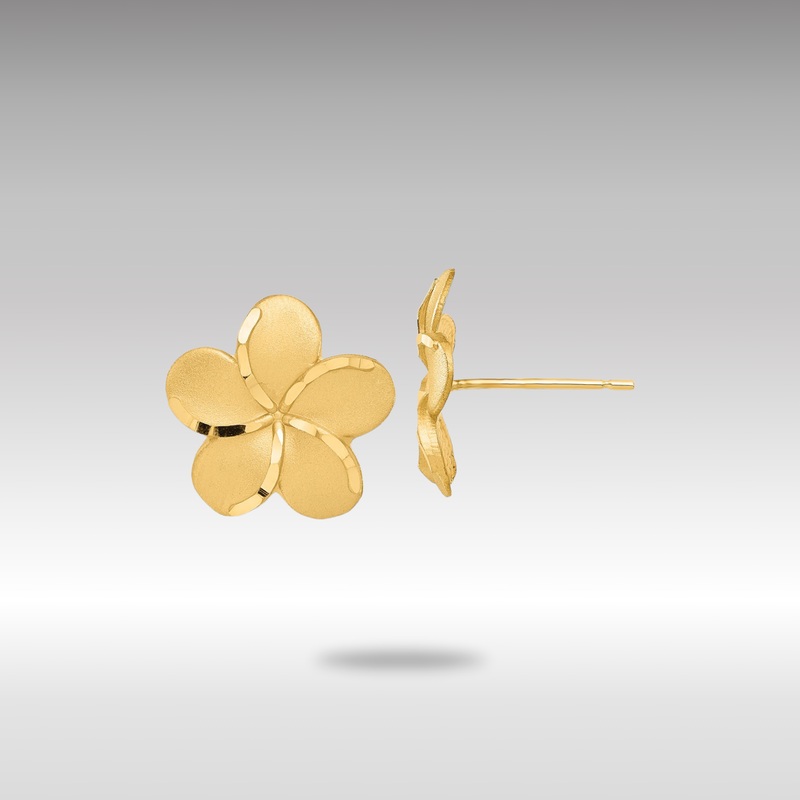 Gold Plumeria French Wire Earrings – Model TM761