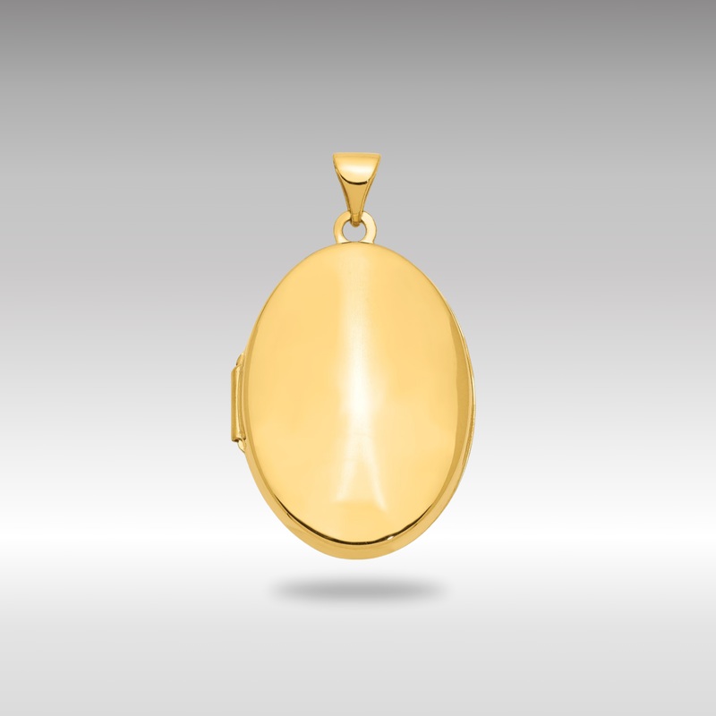 Gold Polished Extra Large Domed Oval Locket – Model XL168