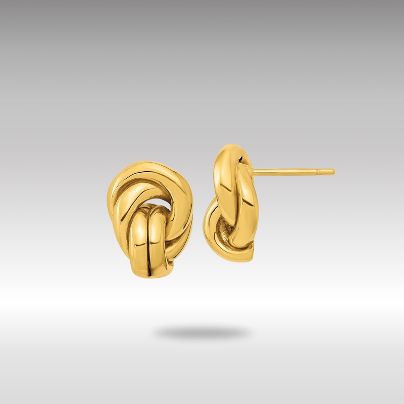 Gold Polished Love Knot Hollow Post Earrings – Model TL1171
