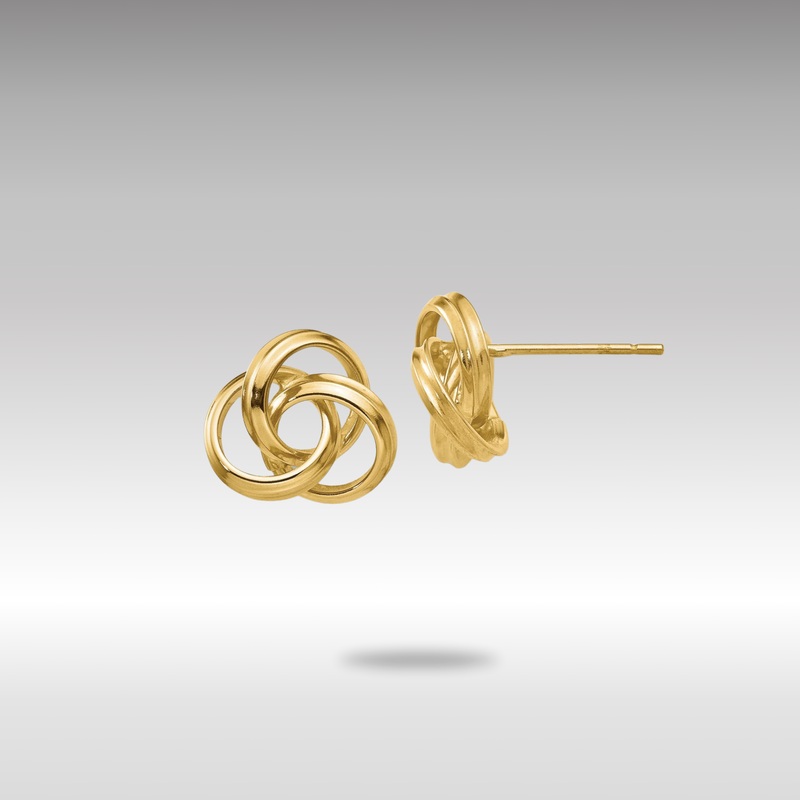 Gold Polished Love Knot Post Earrings – Model Z369