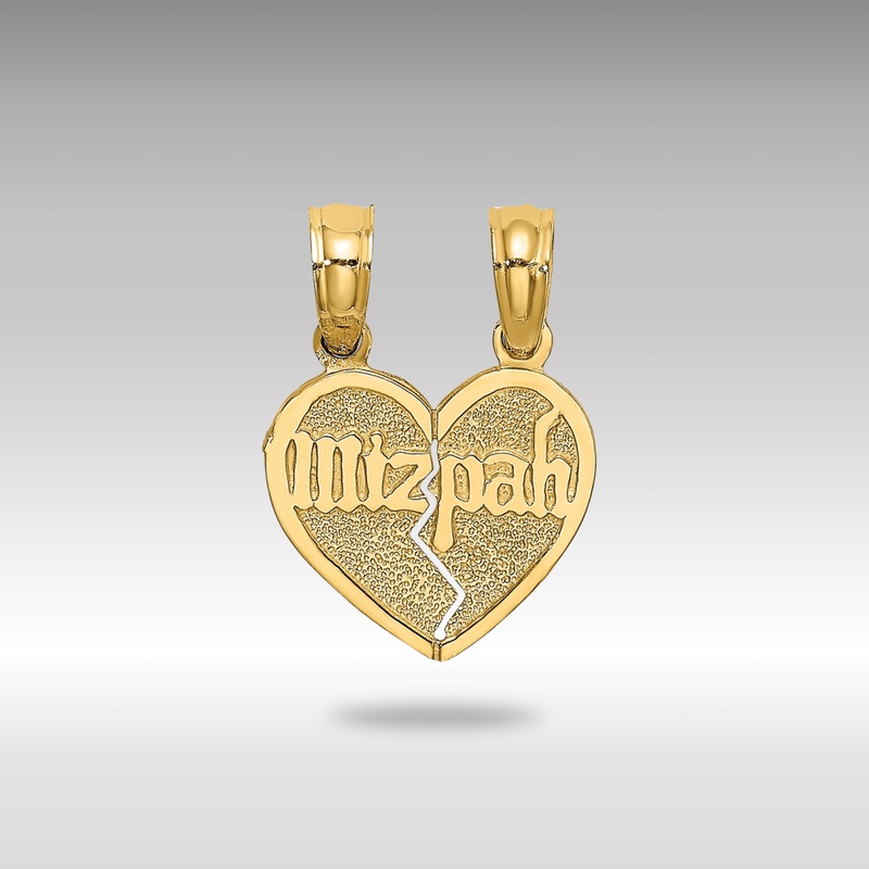 Gold Reversible Break apart Mizpah Heart Charm – Model C4456