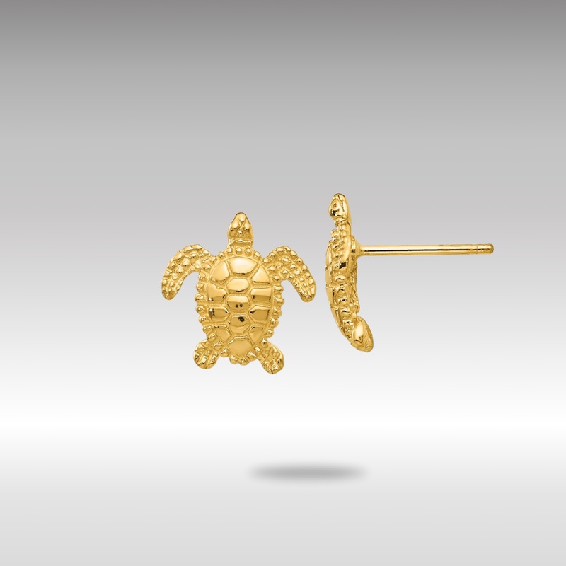 Gold Sea Turtle Post Earrings – Model TC604