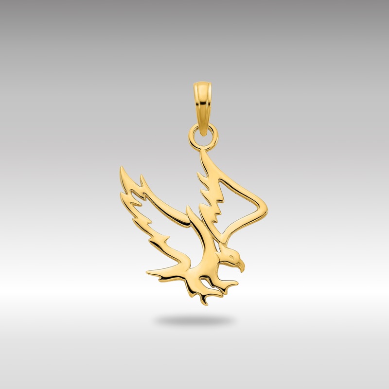 Gold Small Eagle Cut-Out Pendant – Model D5070