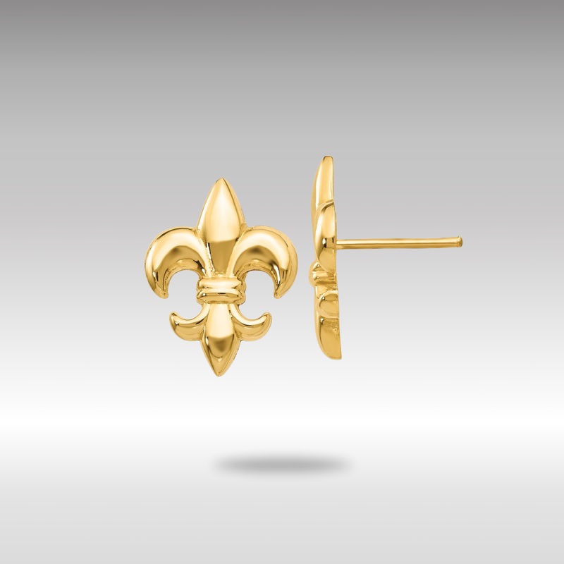 Gold Small Fleur-De-Lis Earrings – Model TE619