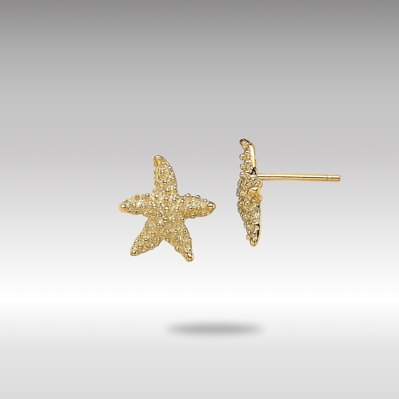 Gold Textured Starfish Post Earrings – Model TE783