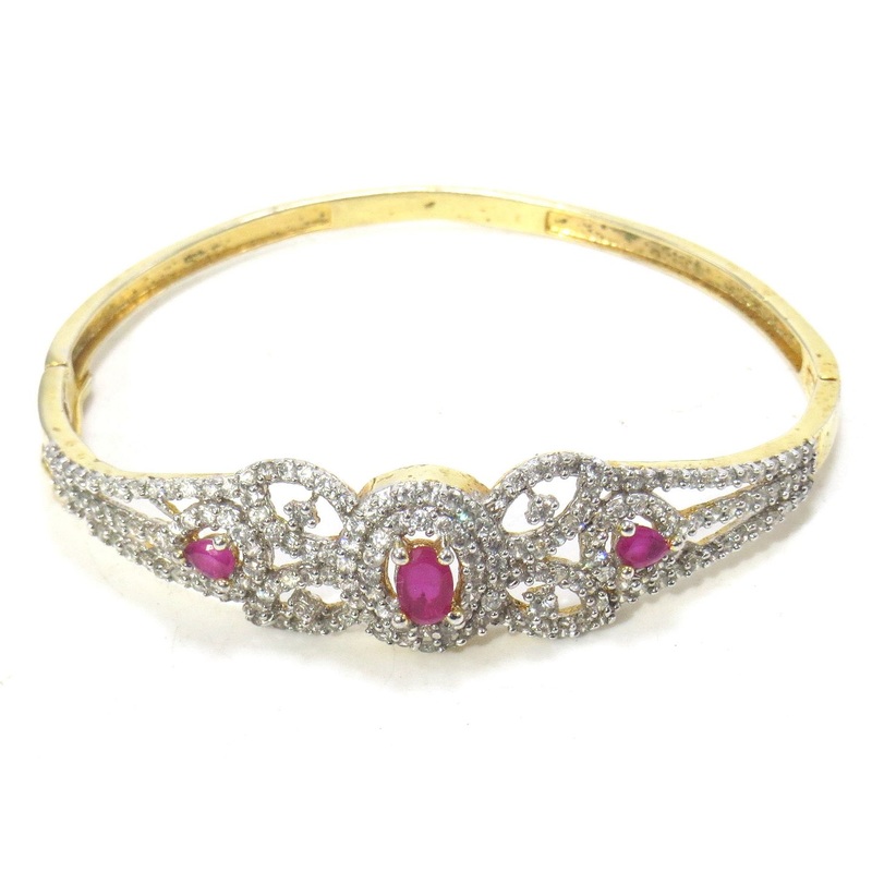 Jewelshingar Jewellery Gold Plated Diamond Bracelet For Women ( 61598BCD )