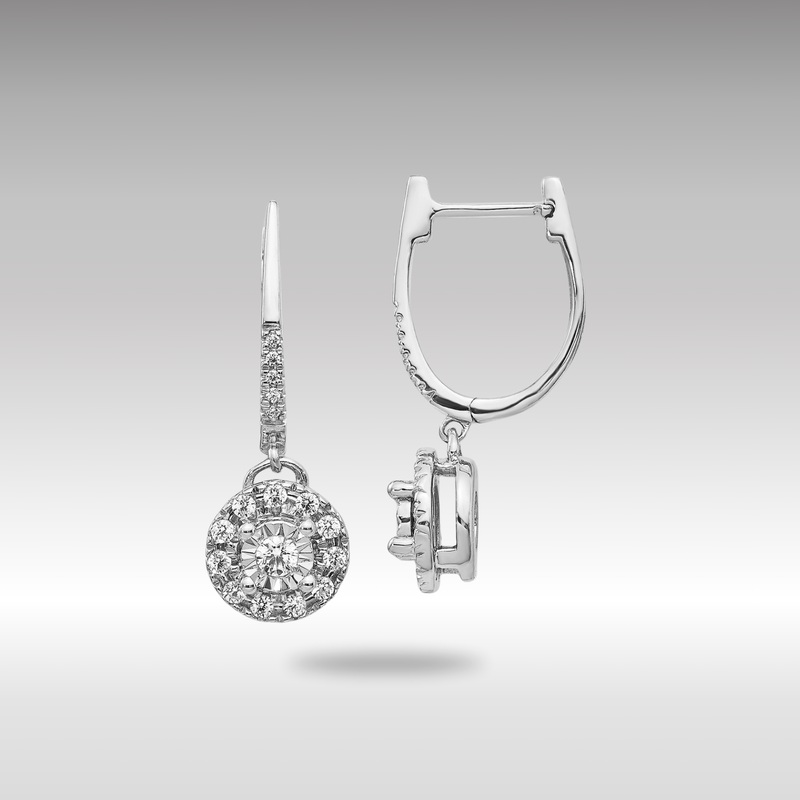 White Gold 0.35ct Dia. Round Dangle Hinged Hoop Earrings – Model EM5542-033-WA