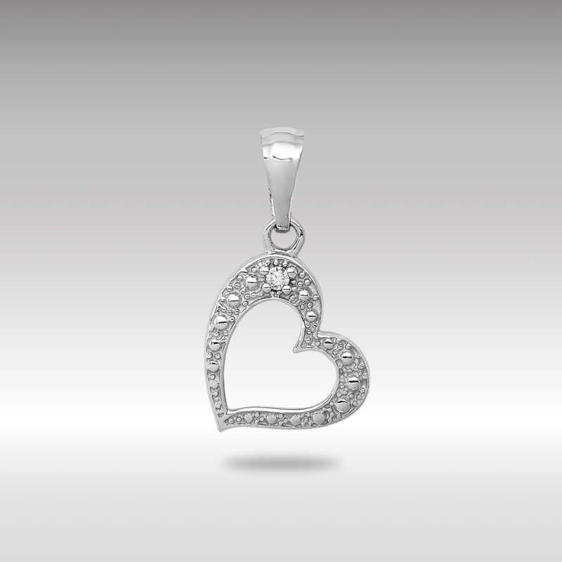 White Gold .01ct. Diamond Heart Pendant – Model PM4859-001-WA