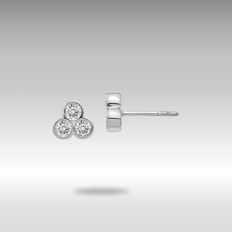 White Gold 3-stone Diamond Earrings – Model EM4179-050-WA