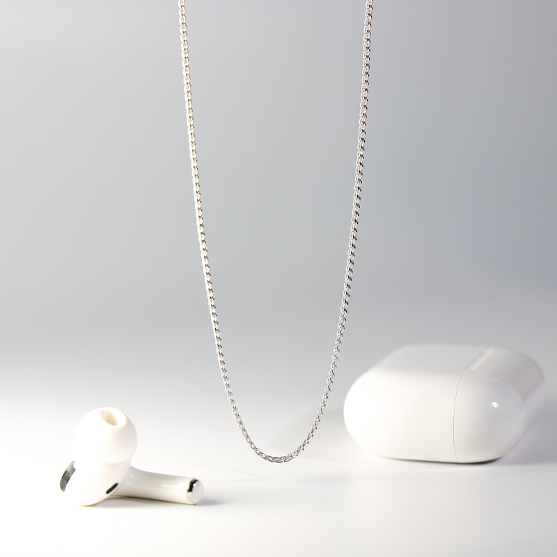 1.7mm White Gold Hollow Square Franco Chain – Model 0461