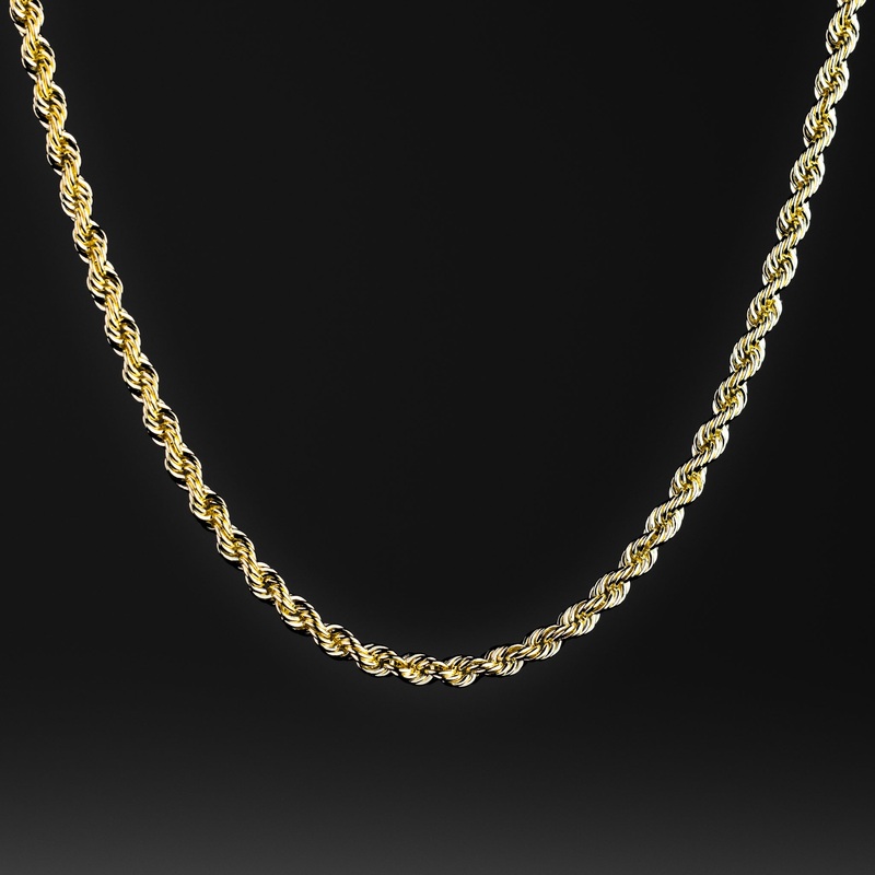 3mm Gold Hollow Rope Chain – Model 0435