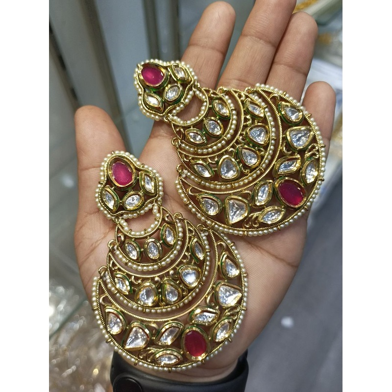 Fine Polki Kundan Earrings By  PKE80002
