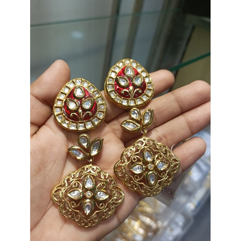 Fine Polki Kundan Earrings By  PKE80093