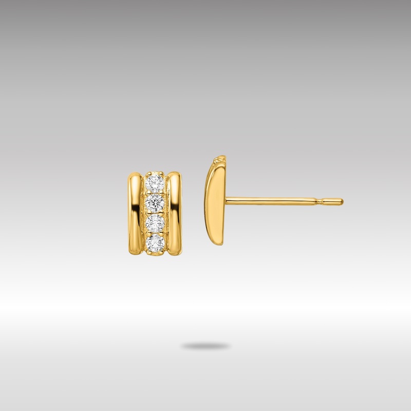 Gold CZ Post Earrings – Model YE1987