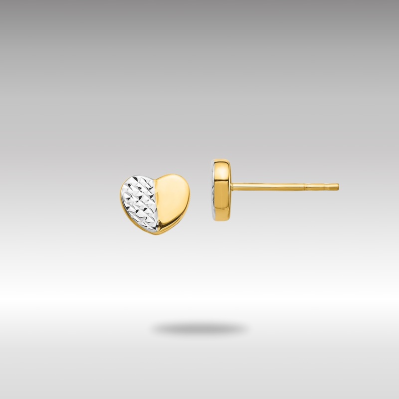 Gold Diamond-Cut Heart Post Earrings – Model TH991