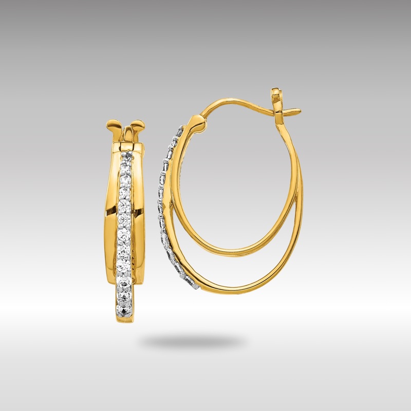 Gold Diamond Hoop Earrings – Model EM4343-025-YA