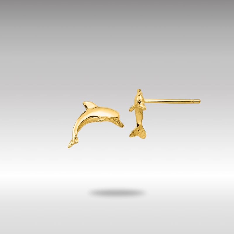 Gold Dolphin Post Earrings – Model TE622