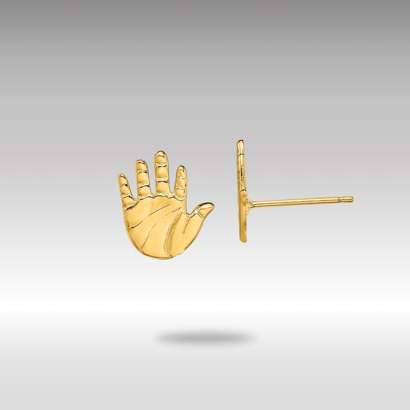Gold Hand Print Post Earrings – Model TE726