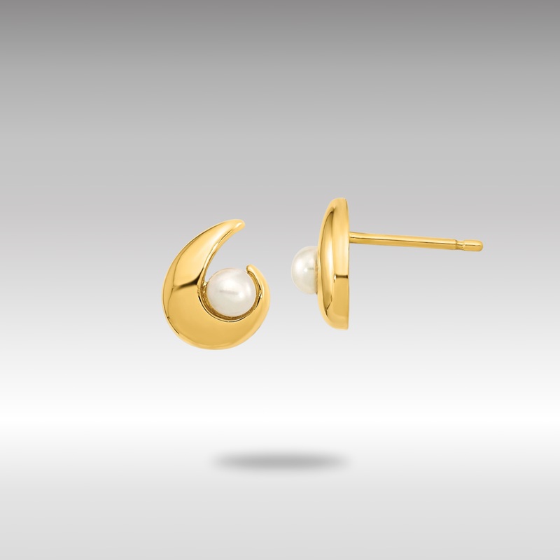 Gold Madi K Polished 3.5mm Freshwater Cultured Pearl Post Earrings – Model SE3047